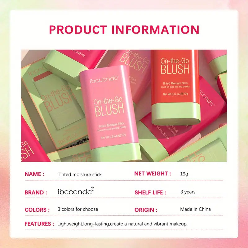 Hydrating Lip and Cheek Cream Stick - Your Natural Blush and Highlight Duo-2