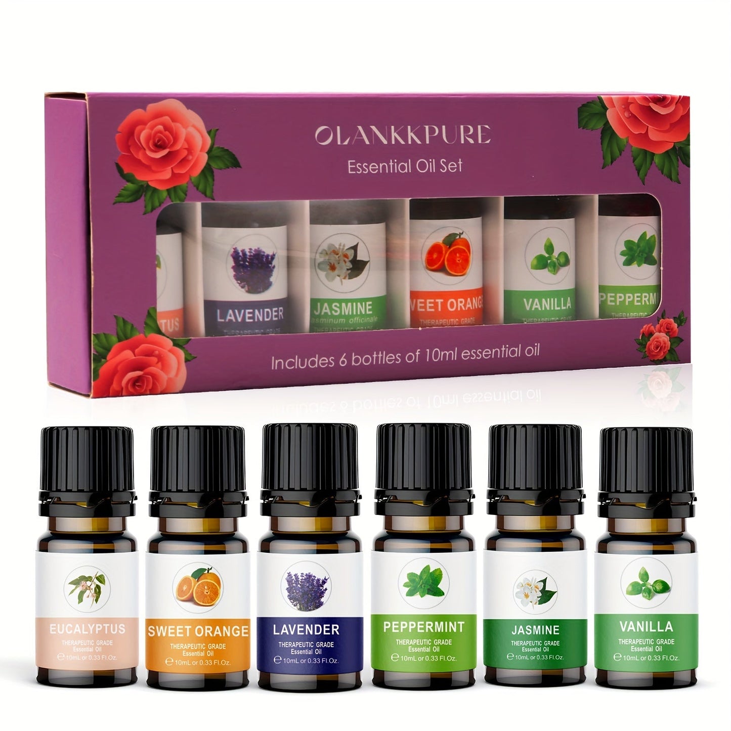 Aromatherapy Glass Bottles Essential Oil Set of 6-0